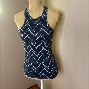 The North Face Navy and White Patterned Tank Top